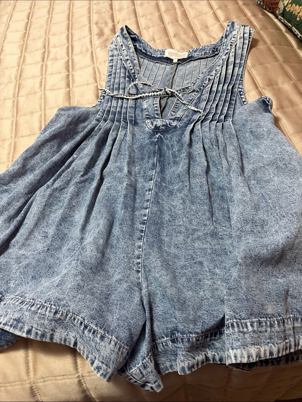 Sleeveless Light Wash Denim Romper - EverRave